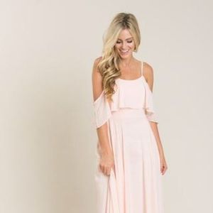 Blush ruffle maxi dress
